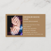 モダンエレガントシンプルタイポグラフィネイルアーティスト 名刺 (裏面)