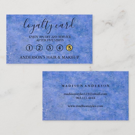 モダンエレガントシンプルタイポグラフィロイヤリティカード 名刺 (正面/裏面)