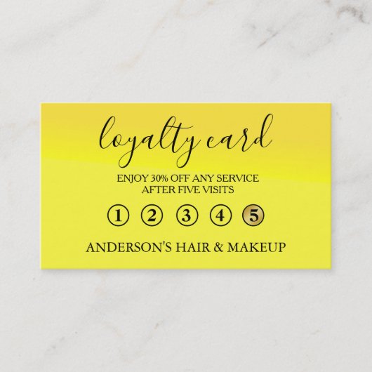 モダンエレガントシンプルタイポグラフィロイヤリティカード 名刺 (正面)