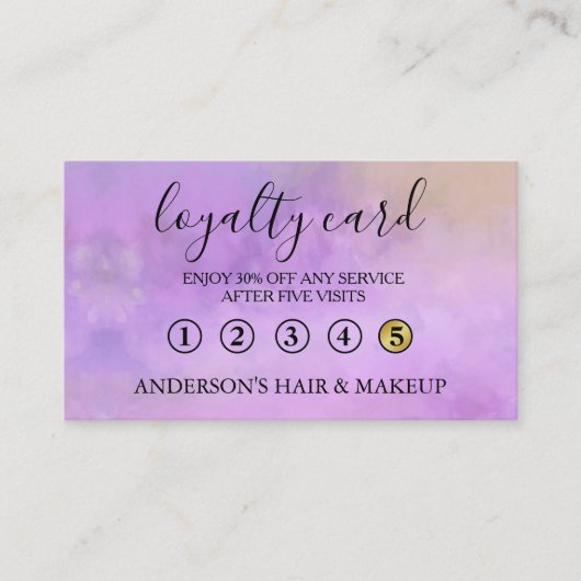 モダンエレガントシンプルタイポグラフィロイヤリティカード 名刺 (正面)