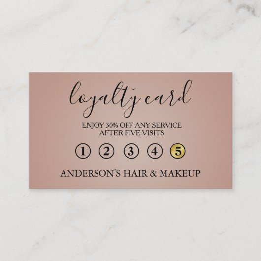 モダンエレガントシンプルタイポグラフィロイヤリティカード 名刺 (正面)