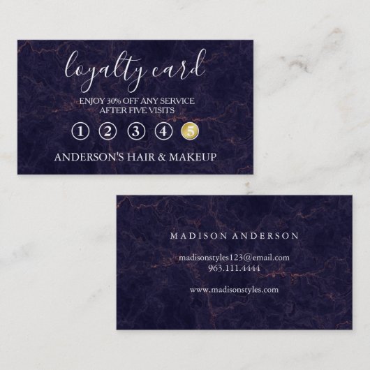 モダンエレガントシンプルタイポグラフィロイヤリティカード 名刺 (正面/裏面)