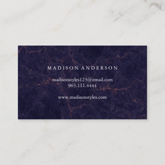 モダンエレガントシンプルタイポグラフィロイヤリティカード 名刺 (裏面)