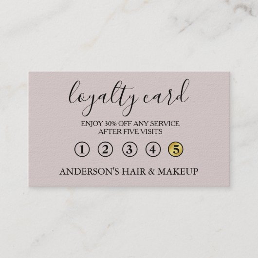 モダンエレガントシンプルタイポグラフィロイヤリティカード 名刺 (正面)