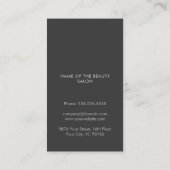 モダンエレガントシンプルダーク美容師 名刺 (裏面)