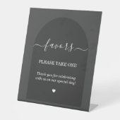 モダンエレガントシンプルダーク・グレイ・アーチ・ウィズィーズ 台座サイン (正面)