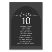 モダンエレガントシンプルダーク・グレイ・アーチ テーブルナンバー (正面)