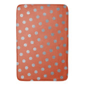 モダンエレガントシンプルテラコッタシルバー水玉模様 バスマット (正面縦)