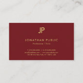 モダンエレガントシンプルテンプレートカスタムのテキスト 名刺 (裏面)