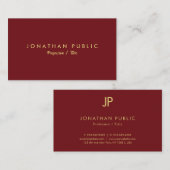 モダンエレガントシンプルテンプレートカスタムのテキスト 名刺 (正面/裏面)