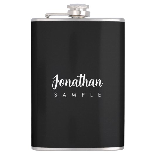 モダンエレガントシンプルテンプレートタイポグラフィ名 フラスク (正面)