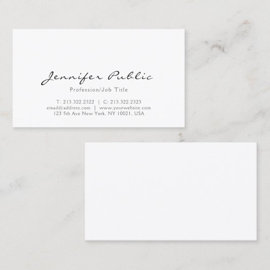 モダンエレガントシンプルテンプレートパーソナライズされた 名刺 (正面/裏面)