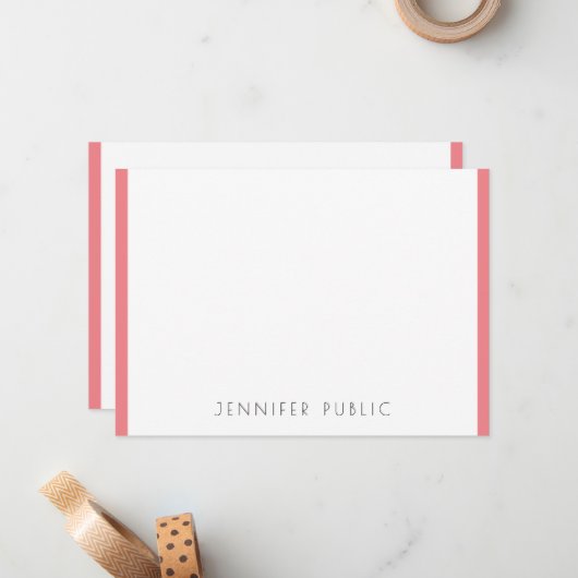 モダンエレガントシンプルテンプレートモノグラムイニシャル ノートカード (正面/裏面インサイチュ)