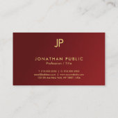 モダンエレガントシンプルテンプレートユーカスタム文字 名刺 (裏面)