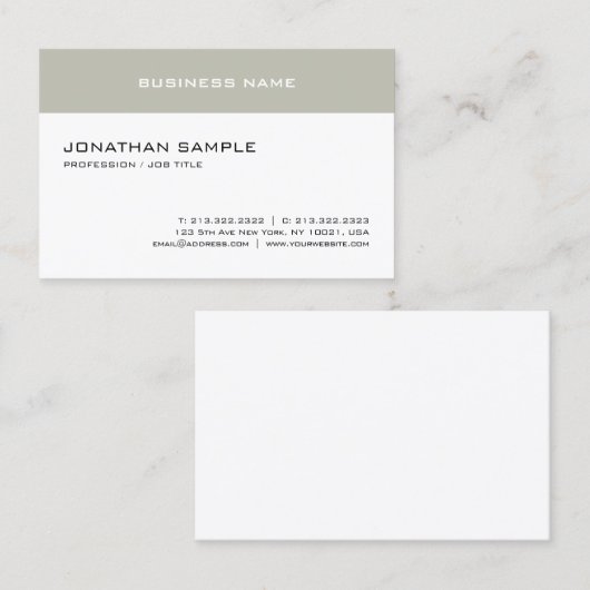モダンエレガントシンプルテンプレート洗練クール 名刺 (正面/裏面)