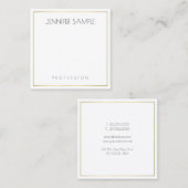 モダンエレガントシンプルテンプレート金ゴールド白 スクエア名刺 (正面/裏面)