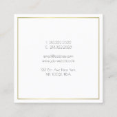 モダンエレガントシンプルテンプレート金ゴールド白 スクエア名刺 (裏面)