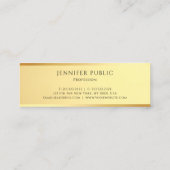 モダンエレガントシンプルデザイングラマー金ゴールドテンプレート スキニー名刺 (裏面)