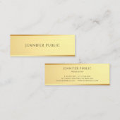 モダンエレガントシンプルデザイングラマー金ゴールドテンプレート スキニー名刺 (正面/裏面)