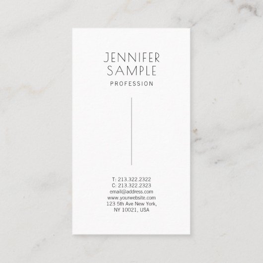 モダンエレガントシンプルデザインシグネチャマット紙 名刺 (裏面)