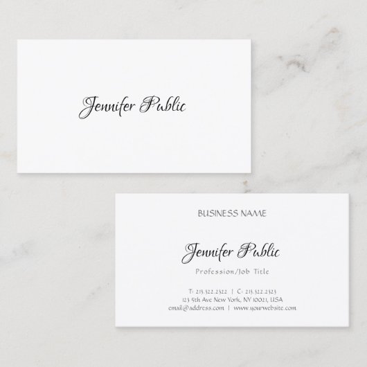 モダンエレガントシンプルデザインテンプレートプロフェッショナル 名刺 (正面/裏面)