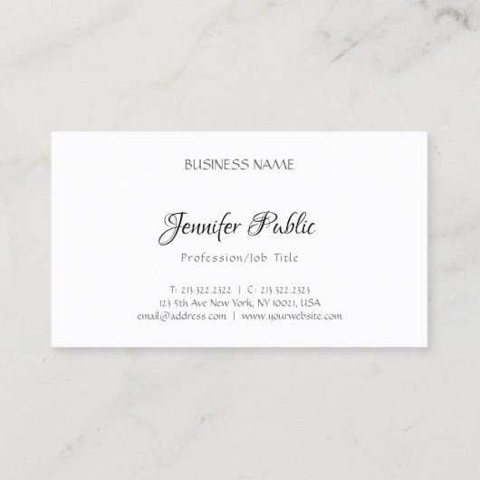 モダンエレガントシンプルデザインテンプレートプロフェッショナル 名刺 (裏面)