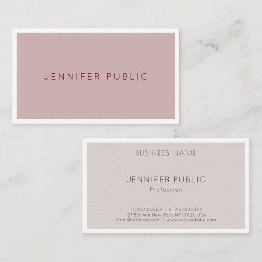 モダンエレガントシンプルデザイントレンドカラーテンプレート 名刺 (正面/裏面)