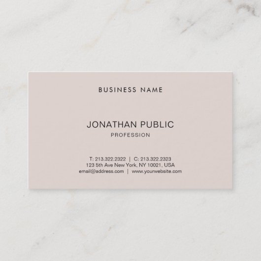 モダンエレガントシンプルデザインプロフェッショナルトレンディー 名刺 (裏面)