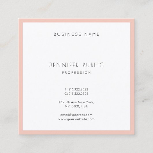 モダンエレガントシンプルデザインプロフェッショナル スクエア名刺 (裏面)