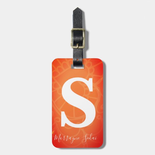 モダンエレガントシンプルトラベルはっきりしたモノグラム ラゲッジタグ (正面縦)