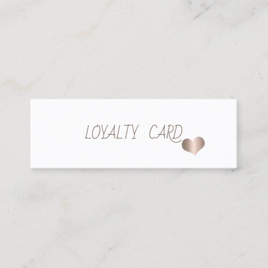 モダンエレガントシンプルバラ金ゴールドハート、白 ロイヤリティカード (正面)