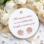 モダンエレガントシンプルバラ金ゴールド結婚サンキュー フェイバータグ