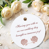 モダンエレガントシンプルバラ金ゴールド結婚サンキュー フェイバータグ