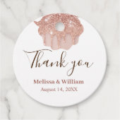 モダンエレガントシンプルバラ金ゴールド結婚サンキュー フェイバータグ (正面)