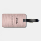 モダンエレガントシンプルフェイクバラ金ゴールドブラッシュド金属材 ラゲッジタグ (裏面横)