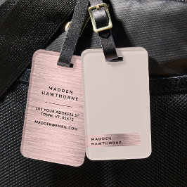 モダンエレガントシンプルフェイクバラ金ゴールドブラッシュド金属材 ラゲッジタグ