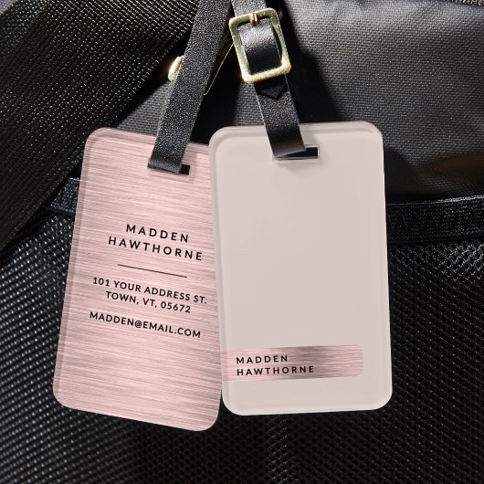 モダンエレガントシンプルフェイクバラ金ゴールドブラッシュド金属材 ラゲッジタグ