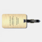 モダンエレガントシンプルフェイク金ゴールドブラシ付きメタル ラゲッジタグ (裏面横)
