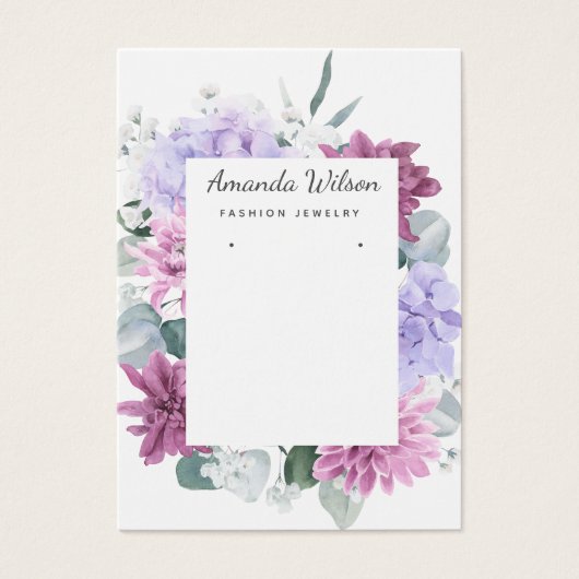 モダンエレガントシンプルフローラジュエリー表示カード (正面)