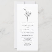 モダンエレガントシンプルフローラ結婚式 プログラム (正面)