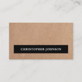 モダンエレガントシンプルブラックストライプ紙 名刺 (正面)