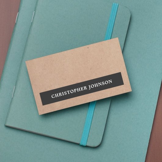 モダンエレガントシンプルブラックストライプ紙 名刺