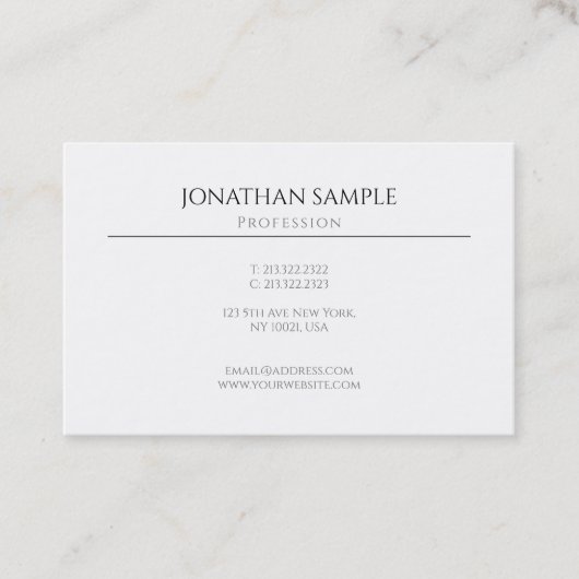 モダンエレガントシンプルプロフェッショナルデザインテンプレート 名刺 (正面)
