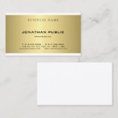 モダンエレガントシンプルプロフェッショナルプレーン金ゴールドルック 名刺 (正面/裏面)