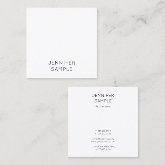 モダンエレガントシンプルミニマルテンプレートラグジュアリー スクエア名刺 (正面/裏面)