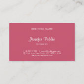 モダンエレガントシンプルミニマルテンプレート赤 名刺 (裏面)