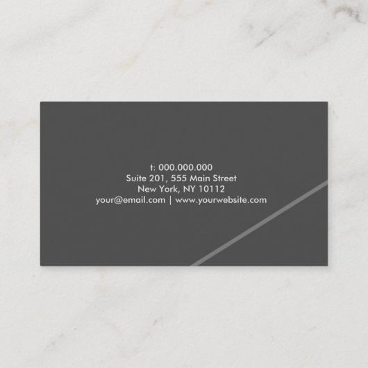 モダンエレガントシンプルミニマルトレンディークラッシグレイ 名刺 (裏面)