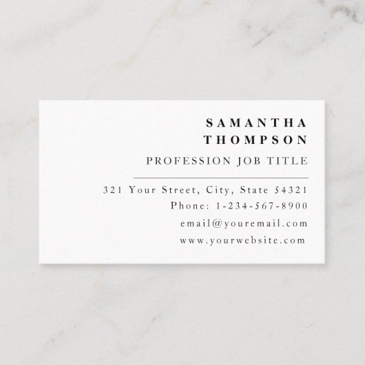 モダンエレガントシンプルミニマル名札 名刺 (正面)