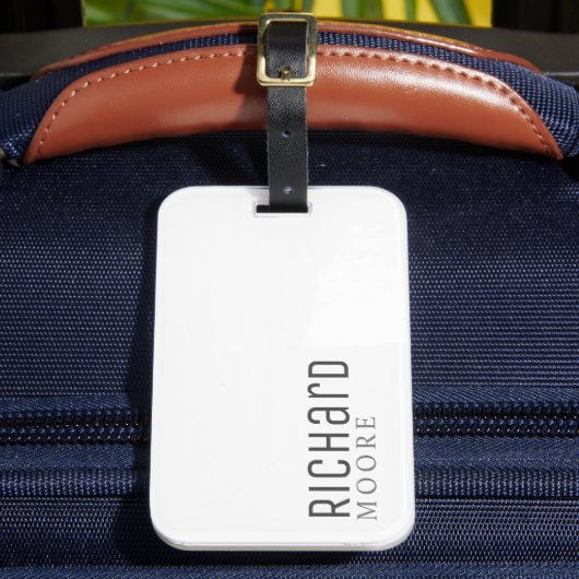 モダンエレガントシンプルミニマル白黒 ラゲッジタグ (正面インサイチュ2)
