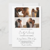 モダンエレガントシンプルミニマル5写真結婚s 招待状 (正面)